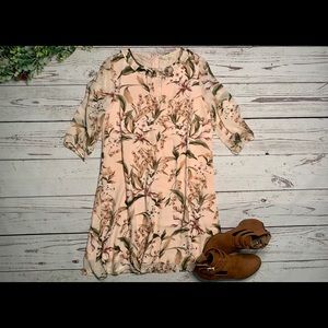 Natural Mauve Floral Dress